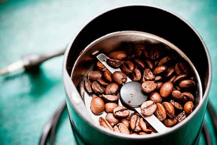 Coffee Beans In Automatic Grinder