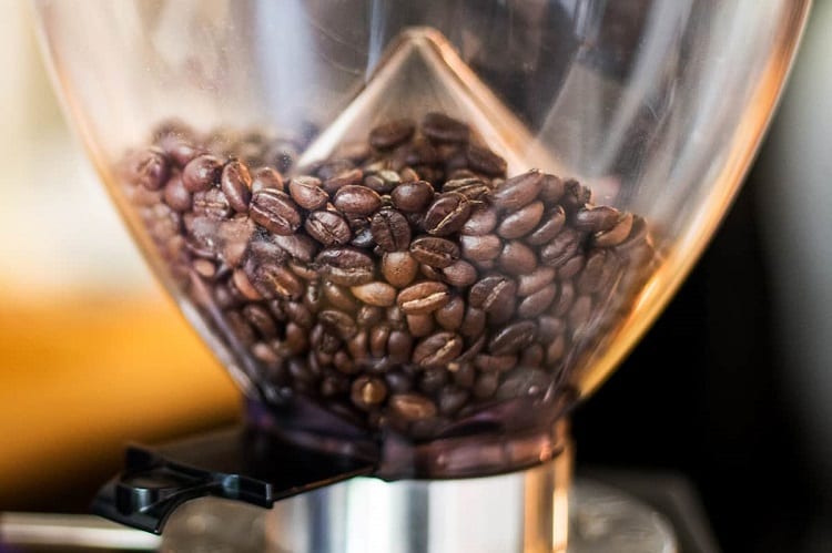Coffee Beans In Grinder